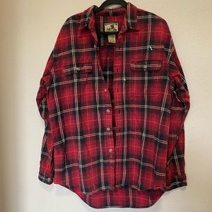 90s Vintage Field and Stream Plaid Flannel Button Down Shirt